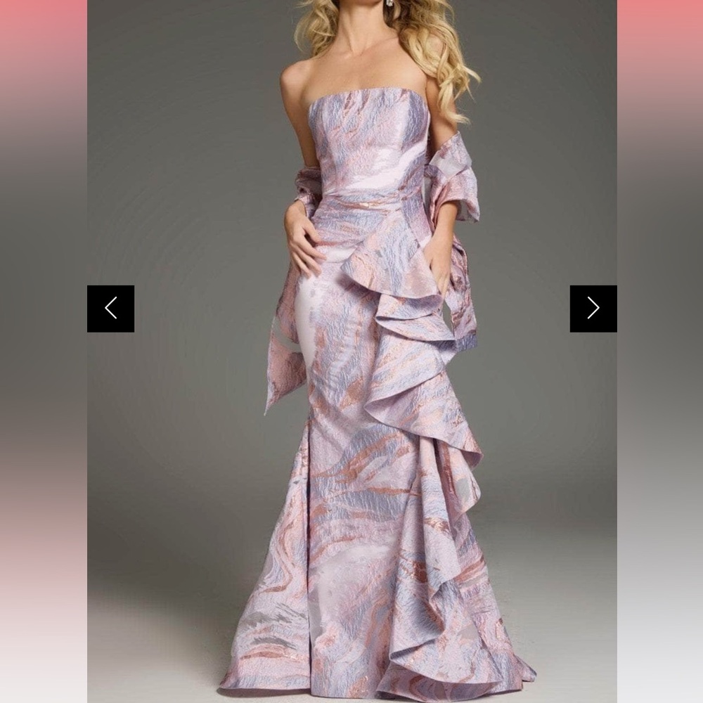 Jovani Lavender Strapless Gown